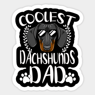 Glasses Coolest Dachshunds Dog Dad Sticker